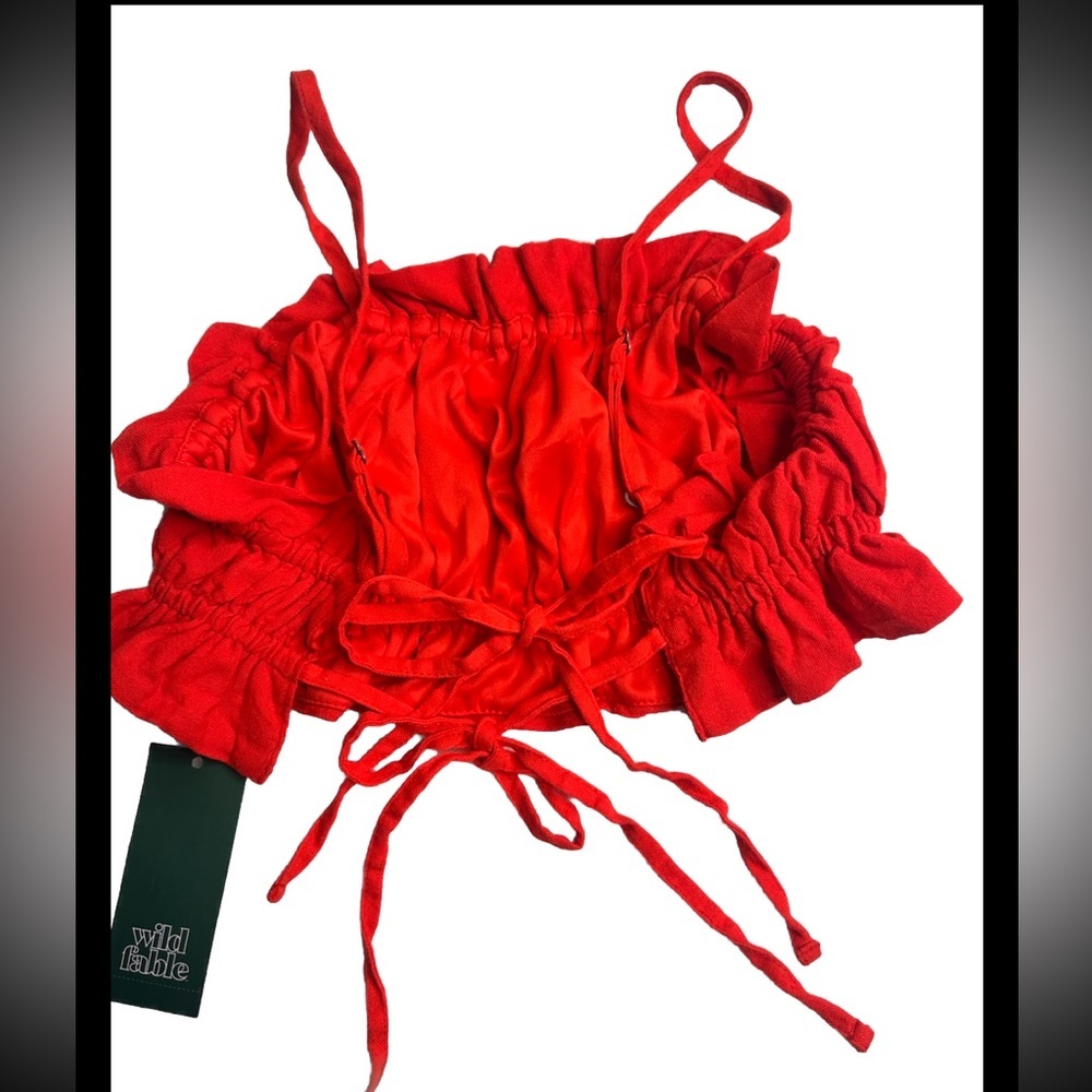 Wild Fable Red Crop Tube Top  Strap Women’s  choose size 👇 - Picture 2 of 10